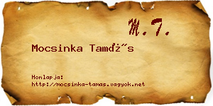 Mocsinka Tamás névjegykártya