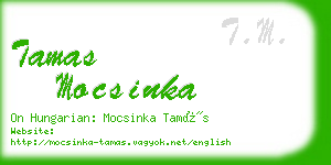 tamas mocsinka business card